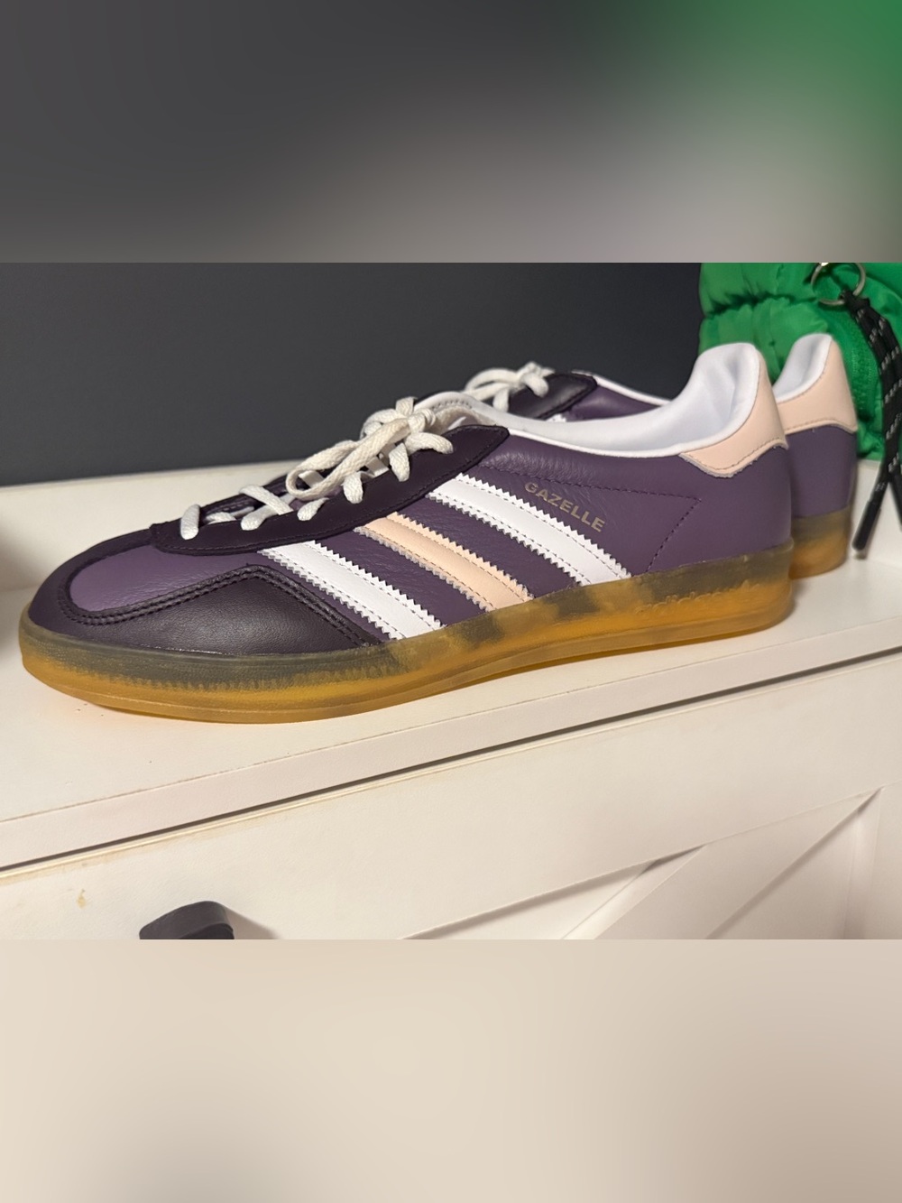 adidas Gazelle Purple & Pink Leather Sneakers with Gum Sole